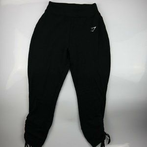 Gymshark Ruched Tie Hem Joggers Black Women's Size Small